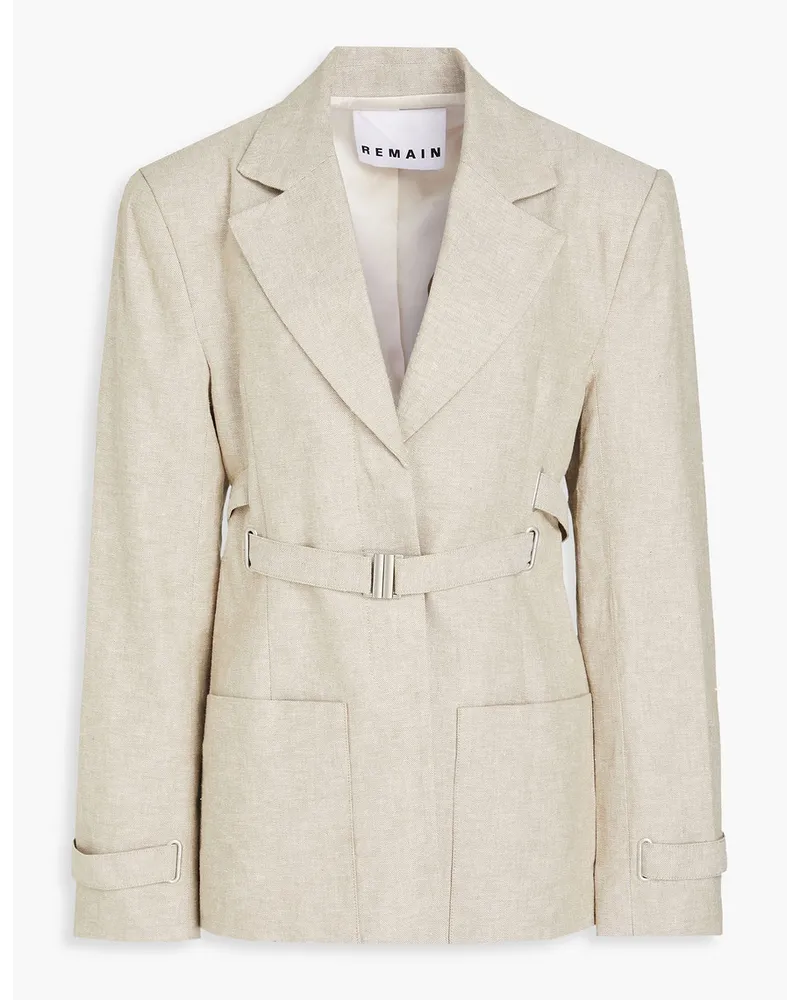 ROTATE Birger Christensen Blazer aus Twill aus einer Leinen-Baumwollmischung Neutral