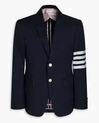 Thom Browne Blazer aus Baumwoll-Twill mit Jacquard-Besatz Blau