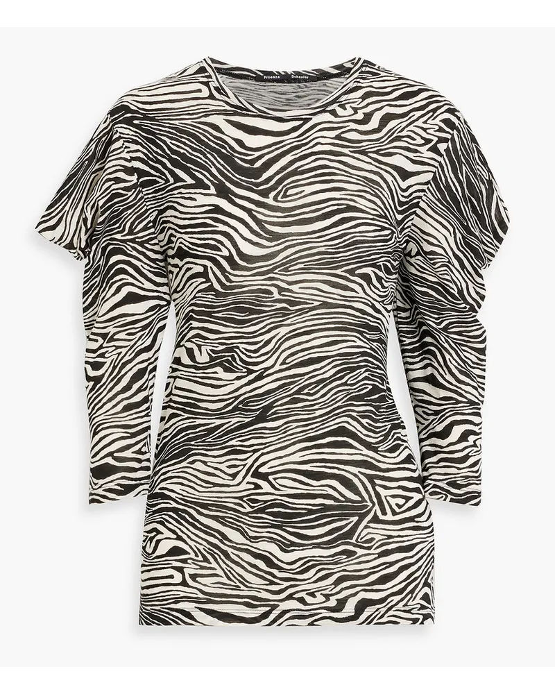 Proenza Schouler Oberteil aus Baumwoll-Jersey mit Flammgarneffekt und Zebraprint Animal-print