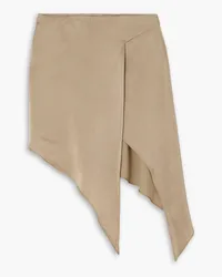 Stella McCartney Asymmetrischer Midirock aus Stretch-Satin Neutral