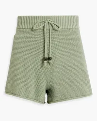 Onia Shorts aus Häkelstrick aus Baumwolle Grün