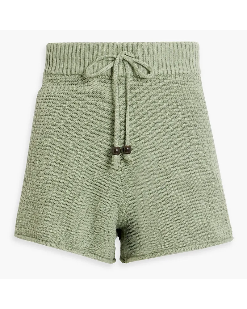 Onia Shorts aus Häkelstrick aus Baumwolle Grün