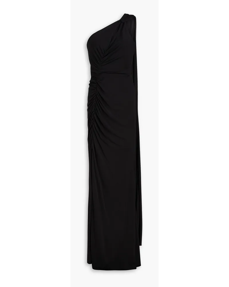 Marchesa Geraffte Robe aus Jersey mit Cut-outs Schwarz