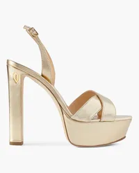 Jennifer Chamandi Leonardo 130 Slingback-Sandalen aus -Leder mit Plateau Metallic