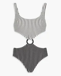 Solid and Striped Bailey Badeanzug mit Cut-outs und Ringverzierung Schwarz