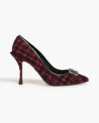 Dolce & Gabbana Pumps aus Bouclé-Tweed mit Verzierung Schwarz