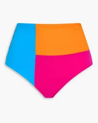 Mara Hoffman Lydia hoch sitzendes Bikini-Höschen inColour-Block-Optik Pink