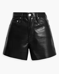 Frame Denim Shorts aus Stretch-Leder Schwarz