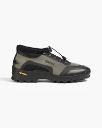 Ganni Sneakers aus Neopren mit Kunstlederbesatz Grün