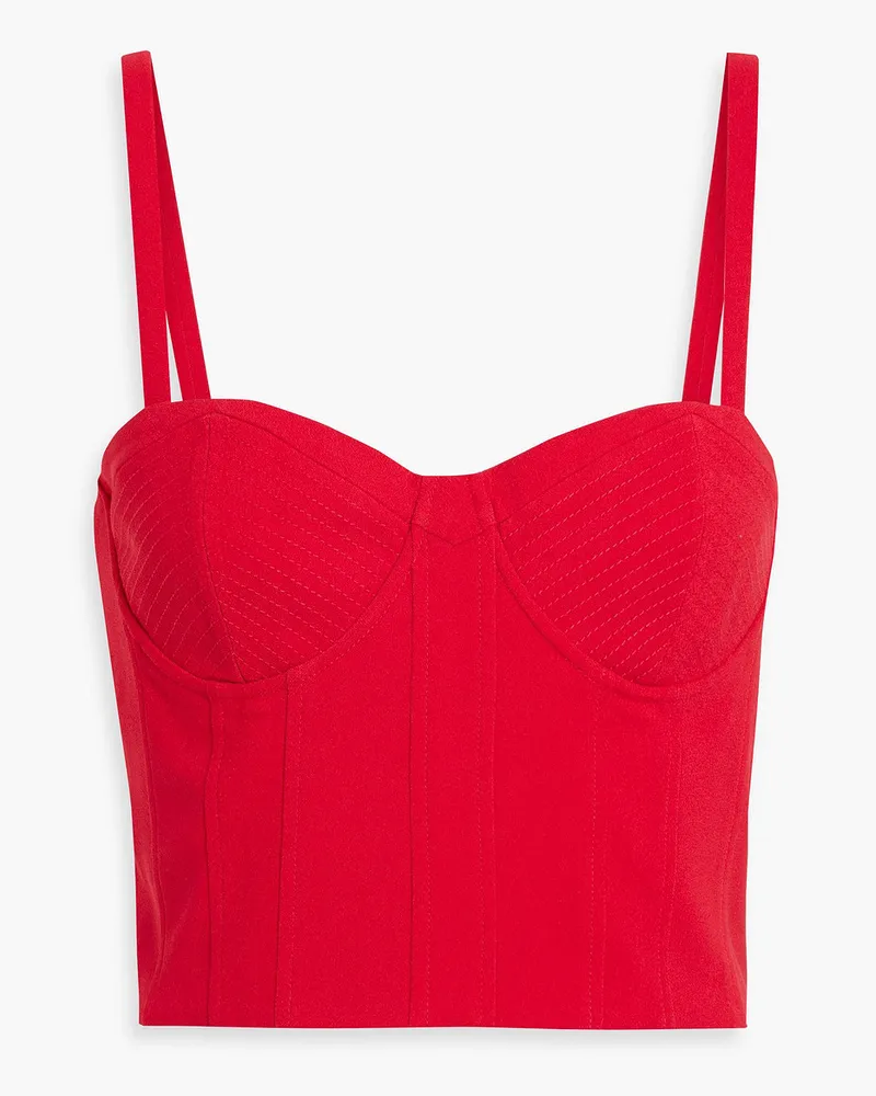 Alice + Olivia Alice OliviaAdara Cropped Bustier-Oberteil aus Crêpe Rot