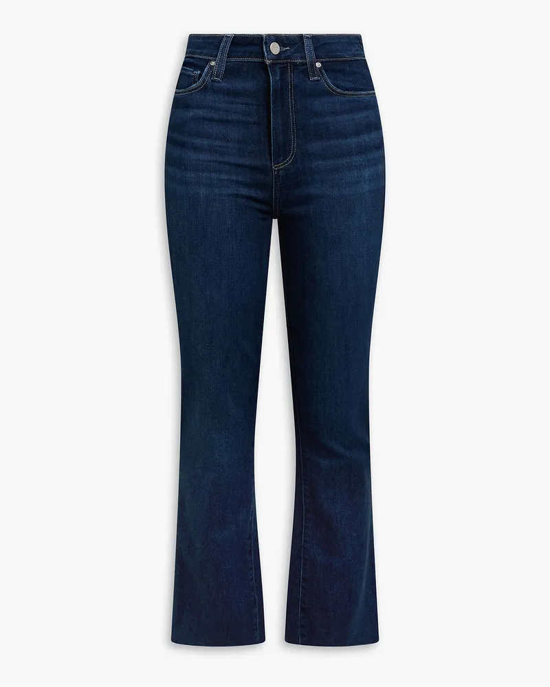 Paige Claudine hoch sitzende Bootcut-Jeans Blau