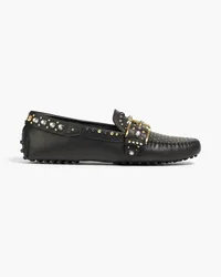 TOD'S Gommino Loafers aus Leder mit Nieten Schwarz