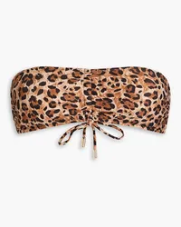 Melissa Odabash Florence Bandeau-Bikini-Oberteil mit Leopardenprint und Raffungen Animal-print