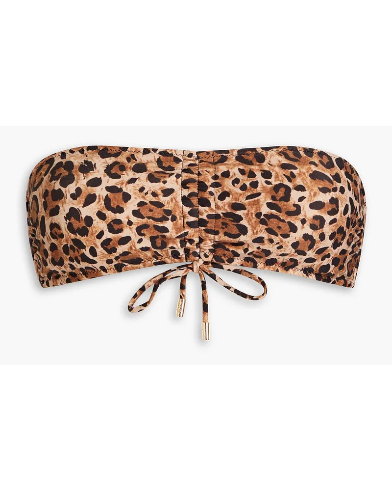 Melissa Odabash Florence Bandeau-Bikini-Oberteil mit Leopardenprint und Raffungen Animal-print