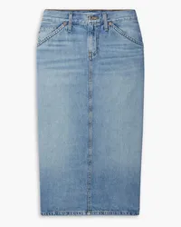 RE/DONE Low Rider Midi-Jeansrock Blau