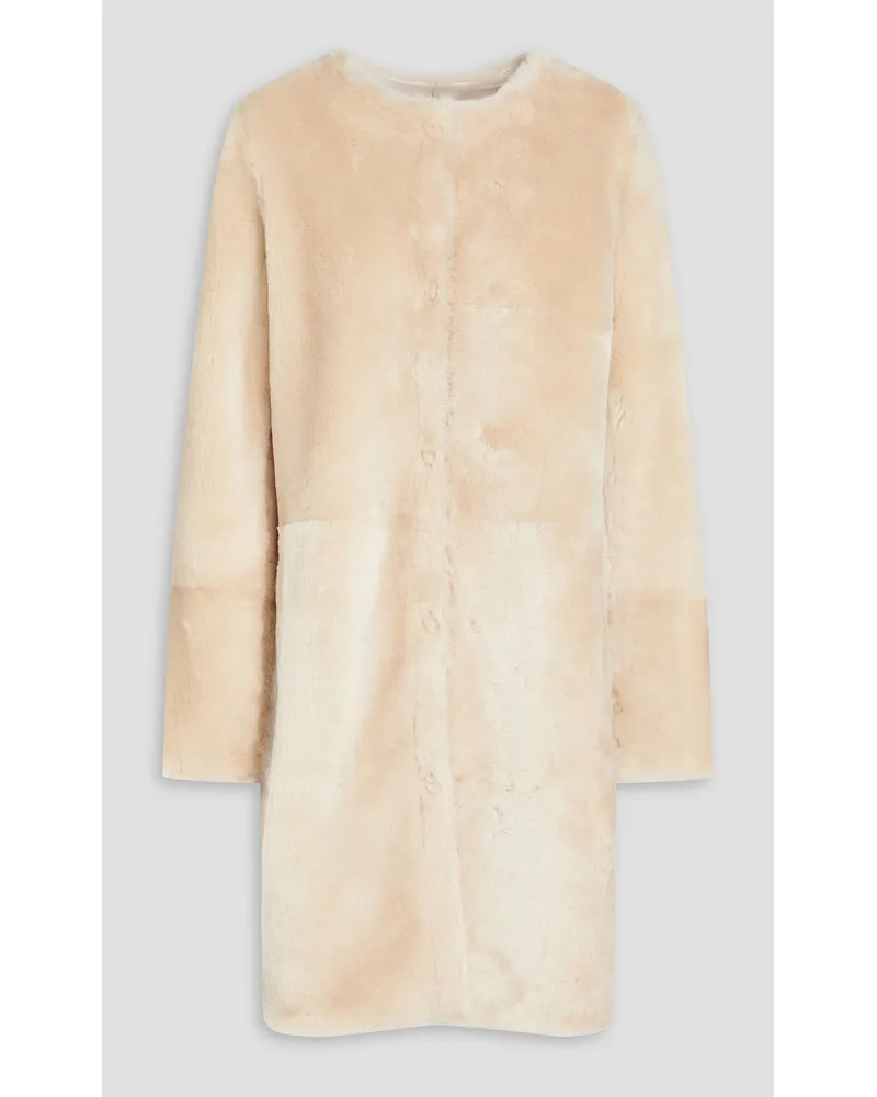 Yves Salomon Mantel aus Shearling Weiß