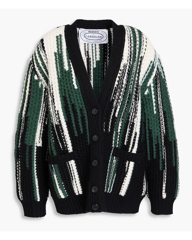 Missoni Cardigan aus einer Wollmischung inSpace-Dye-Optik Grün