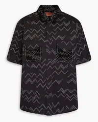 Missoni Hemd aus Twill aus Stretch-Baumwolle mit Print Schwarz