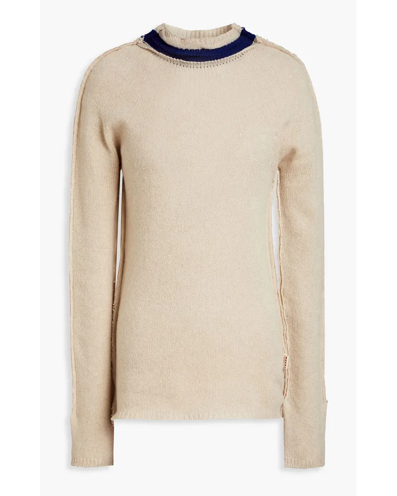 Marni Zweifarbiger Pullover aus einer Kaschmir-Wollmischung Neutral