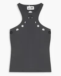 Jean Paul Gaultier Verkürztes Tanktop aus Stretch-Jersey mit Cut-out Grau