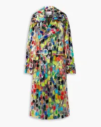 Christopher John Rogers Trenchcoat aus PVC mit Print Bunt