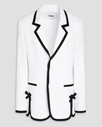 MSGM Zweifarbiger Blazer aus Crêpe-Satin Weiß