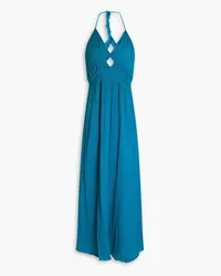 ba&sh Maxikleid aus Cupro-Krepon mit Cut-outs Blau