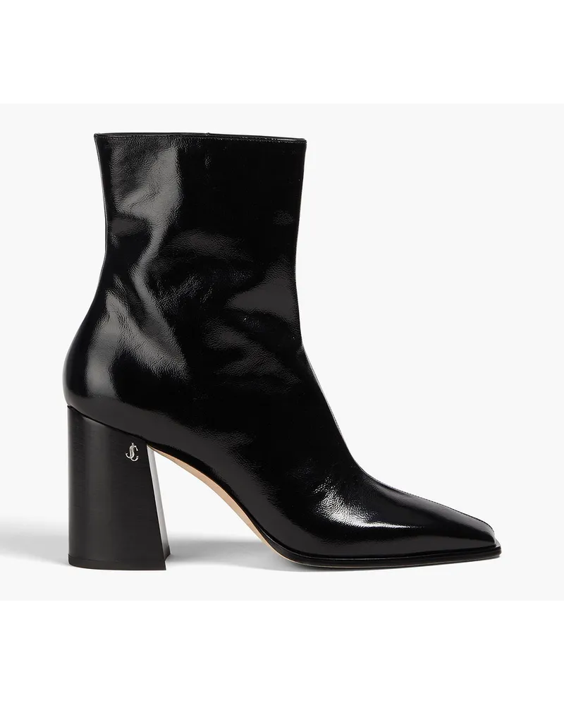 Jimmy Choo Bryelle 85 Ankle Boots aus Glanzleder Schwarz