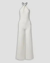 GALVAN Globe Cleopatra verzierter Jumpsuit aus Stretch-Strick Weiß