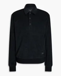 Rag & Bone Poloshirt aus Frottee aus einer Baumwollmischung Schwarz