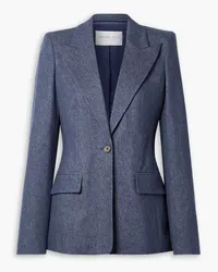 Michael Kors Georgina Blazer aus Twill aus einer Mischung aus Stretch-Wolle, Baumwolle und Kaschmir Blau