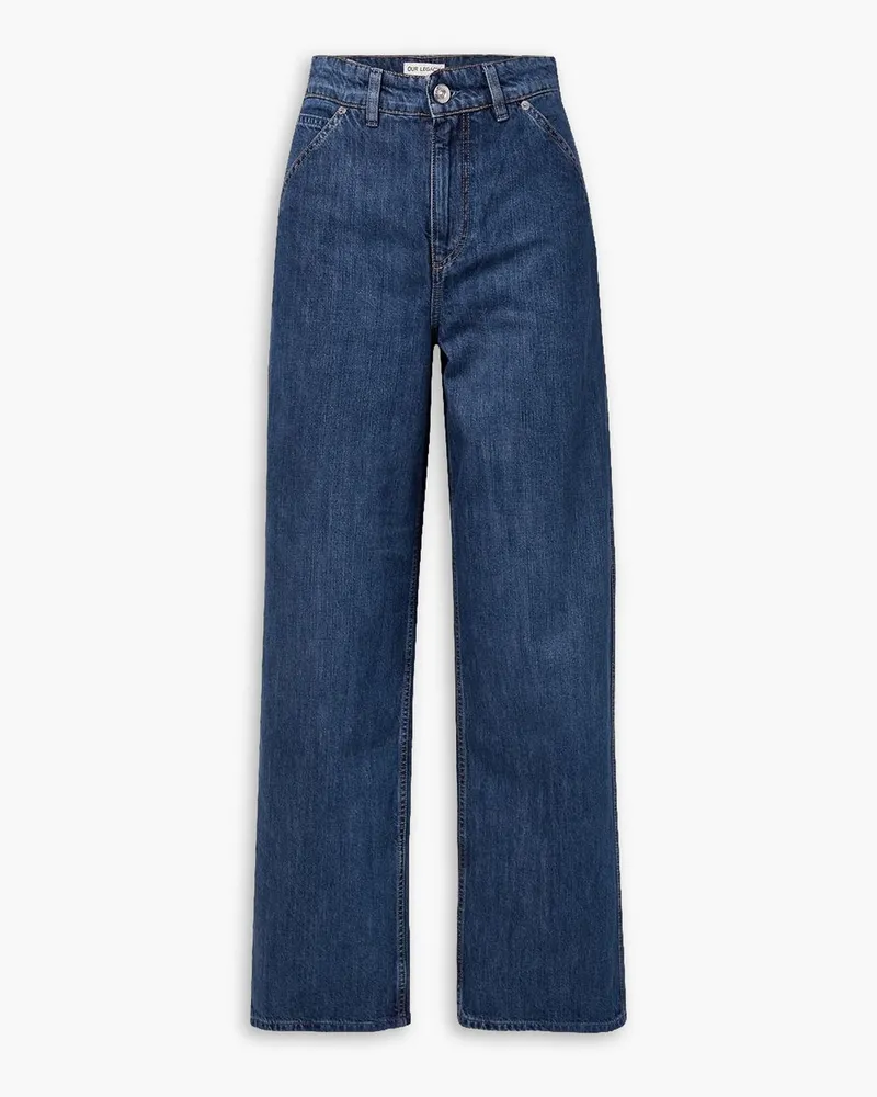 Our Legacy Trade halbhohe Jeans mit weitem Bein Blau