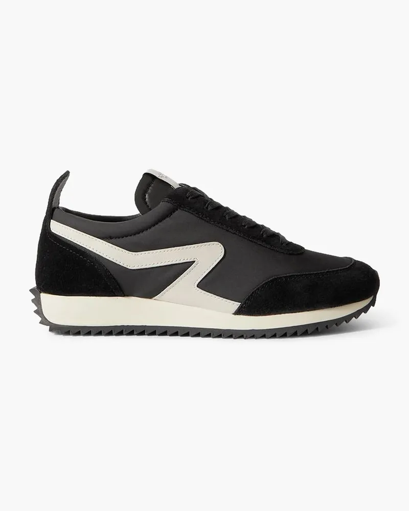 Rag & Bone Retro Runner Sneakers aus Leder, Veloursleder und Shell Schwarz