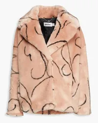 jakke. Rita Oversized-Jacke aus Kunstfell mit Print Pink