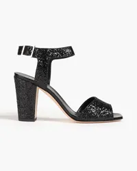 Giuseppe Zanotti Lavinia 80 Sandalen aus Leder mit Glitter-Finish Schwarz