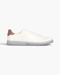 Tory Burch Howell Court zweifarbige Sneakers aus Leder mit Velourslederbesatz Neutral