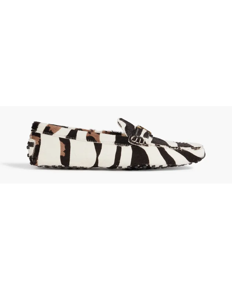 TOD'S T Timeless Loafers aus Kalbshaar mit Zebraprint Animal-print