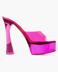 Amina Muaddi Dalida Mules aus PVC mit Plateau Pink