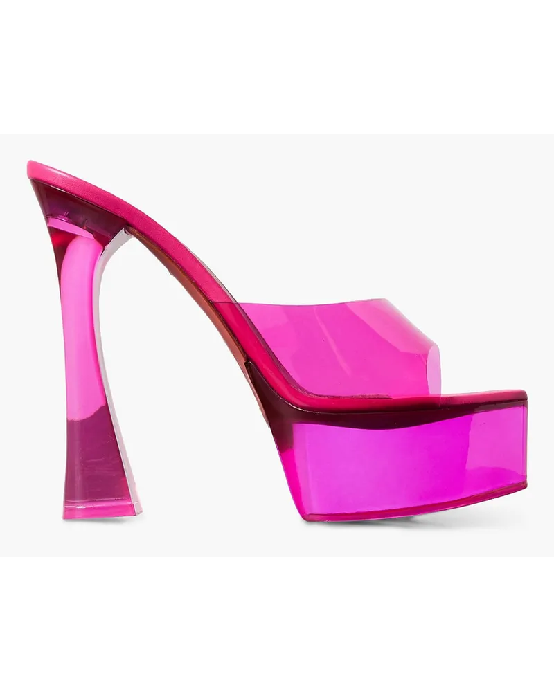 Amina Muaddi Dalida Mules aus PVC mit Plateau Pink