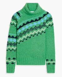 Derek Lam Rollkragenpullover aus gebürstetem Jacquard-Strick Grün