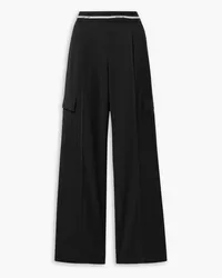 Helmut Lang Hose mit weitem Bein aus Jersey Schwarz