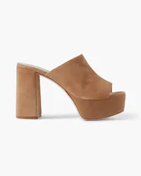 Porte & Paire Mules aus Veloursleder mit Plateau Neutral