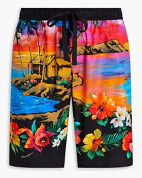 Dolce & Gabbana Shorts aus Baumwolle mit Blumenprint Blau