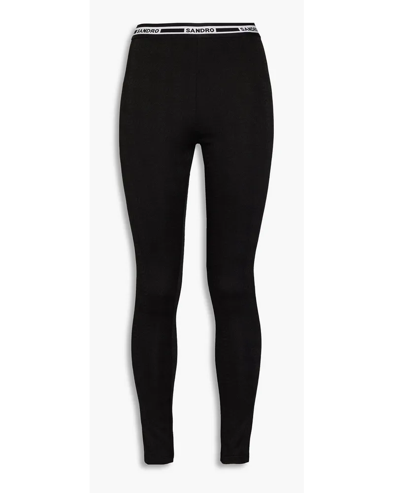 Sandro Leggings aus Jacquard Schwarz