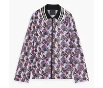Jacke aus glänzendem Jersey mit floralem Print