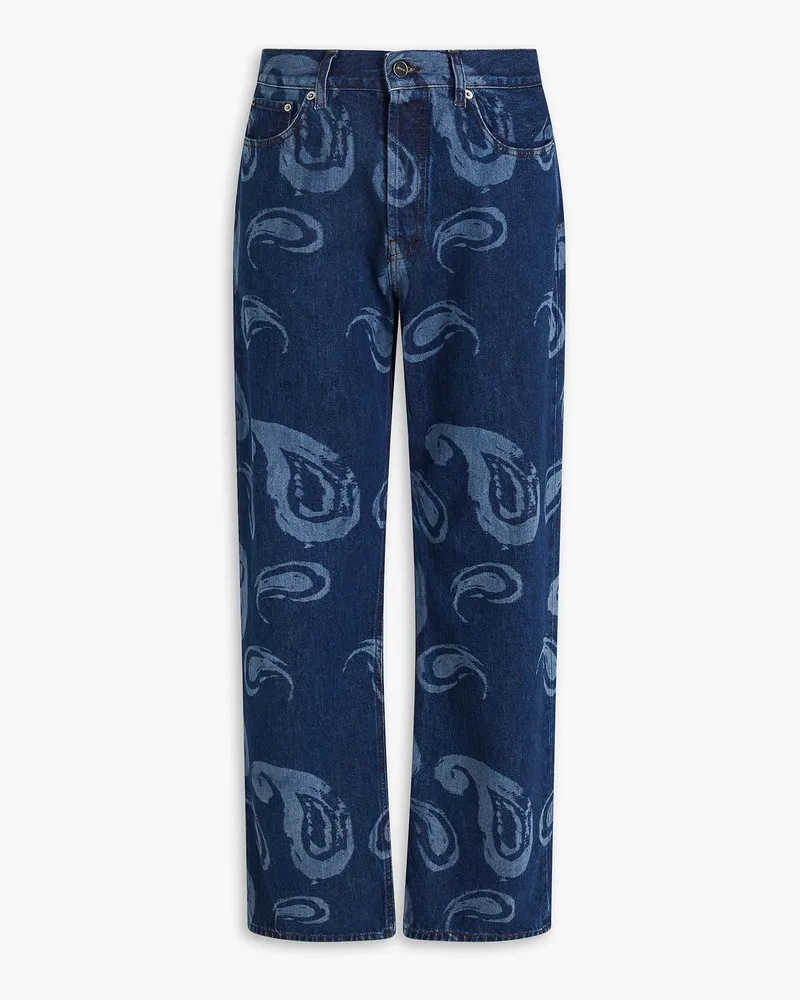 Jacquemus De Nimes Jeans aus Denim mit Paisley-Print Blau