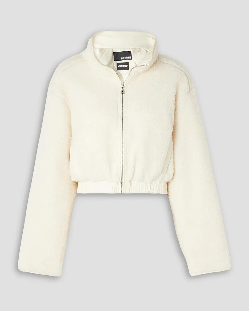 ROTATE Birger Christensen Teddy wendbare Jacke aus Shearling-Imitat und recyceltem Shell Weiß