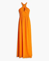 One33 Social Gerafftes Maxikleid aus plissiertem Chiffon Orange