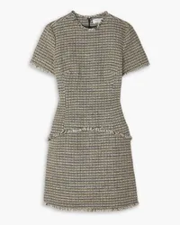 Proenza Schouler Minikleid aus Tweed aus einer Baumwollmischung mit Fransen Schwarz