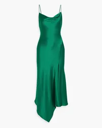 Alice + Olivia Alice OliviaHarmony asymmetrisches Midikleid aus glänzendem Crêpe Grün